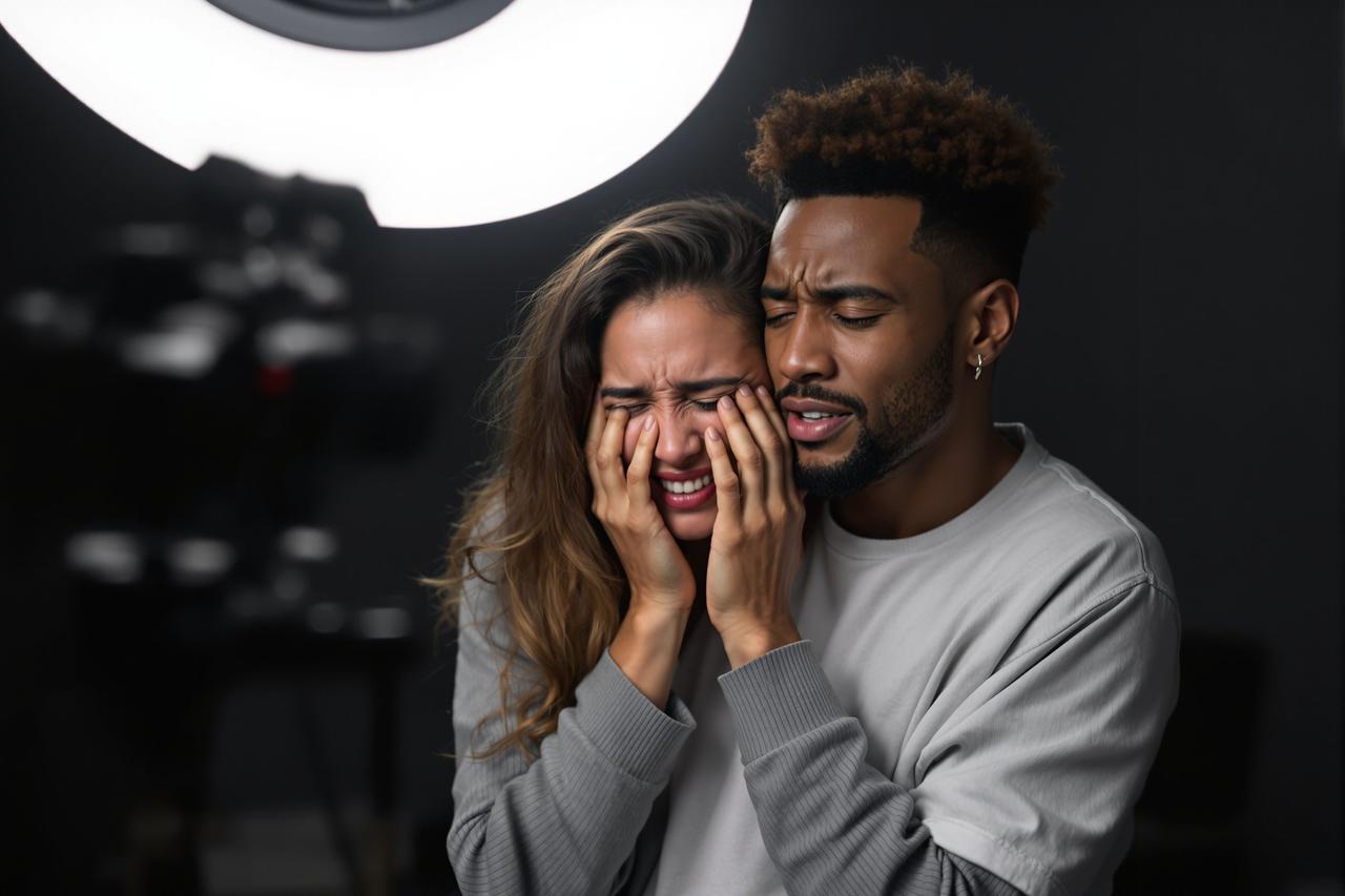 网红博主直播翻车现场：与粉丝激烈争吵后情绪失控痛哭